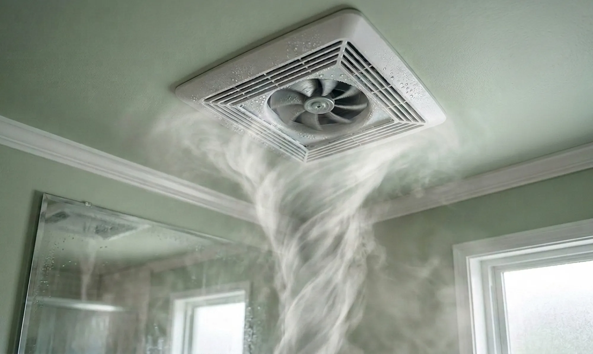 Bathroom vent moisture removal