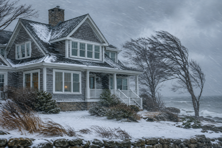 Protecting Windows from Nor-easter Winter Storm Debris